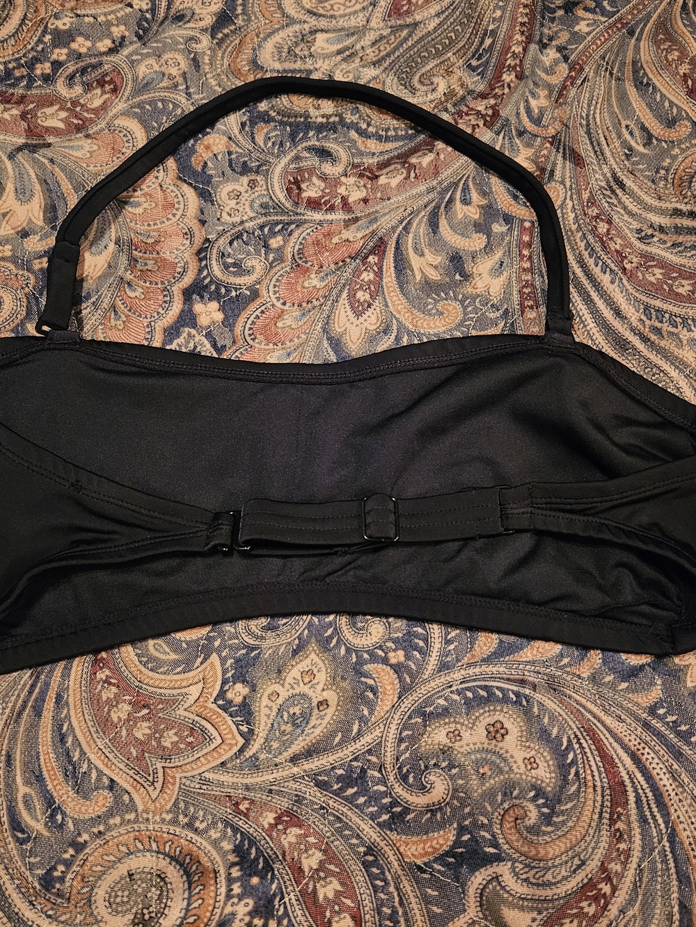 VENUS Black Bandeau Bikini Top with Single Removable Strap Size 14 - Picture 8 of 11
